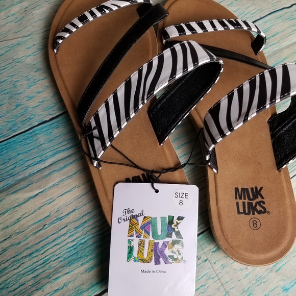Muk luks Dahlia zebra sandals size 8 NWT - Picture 5 of 6
